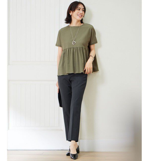 自由区「【接触冷感・UVカット・吸水速乾・洗える】シェルタリングテーパード パンツ」|その他|