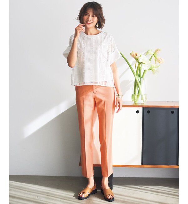 自由区「【接触冷感・UVカット・吸水速乾・洗える】シェルタリングテーパード パンツ」|その他|