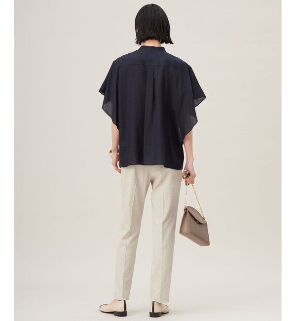 自由区「【接触冷感・吸水速乾・洗える】ナチュラルリネンフレア袖 シャツ」|シャツ・ブラウス|