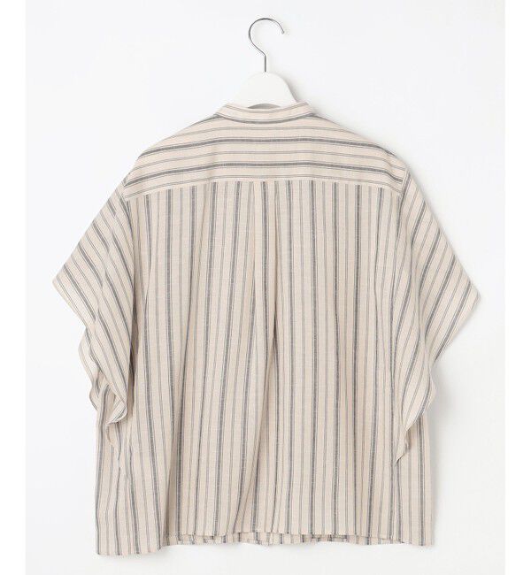 自由区「【接触冷感・吸水速乾・洗える】ナチュラルリネンフレア袖 シャツ」|シャツ・ブラウス|