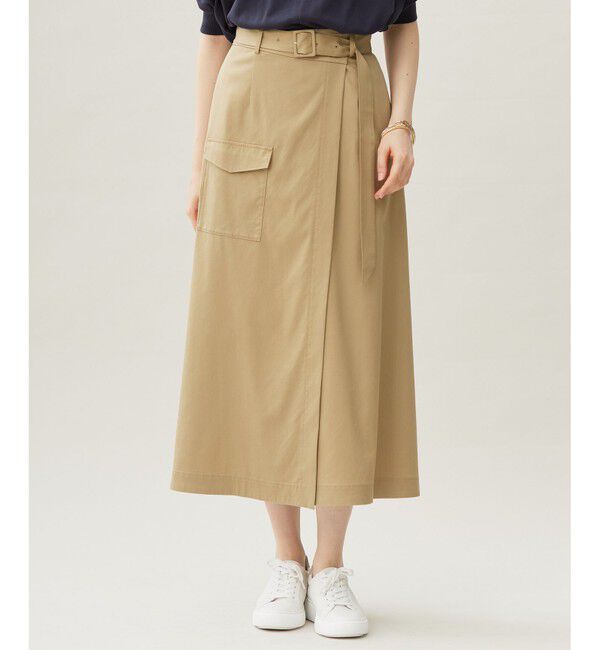 自由区「デニムライクボトムフレア スカート」|スカート|ベージュ