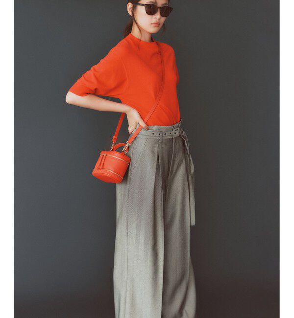 23区「【洗える】ヴィスコースストレッチ 半袖 ニット」|ニット・セーター|