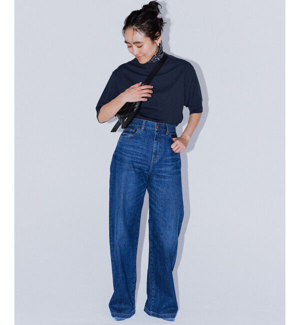 23区「【洗える】ヴィスコースストレッチ 半袖 ニット」|ニット・セーター|