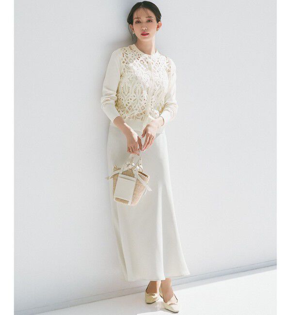 23区「【吸水速乾/防シワ】ジョーゼットサテン ナロー スカート」|スカート|