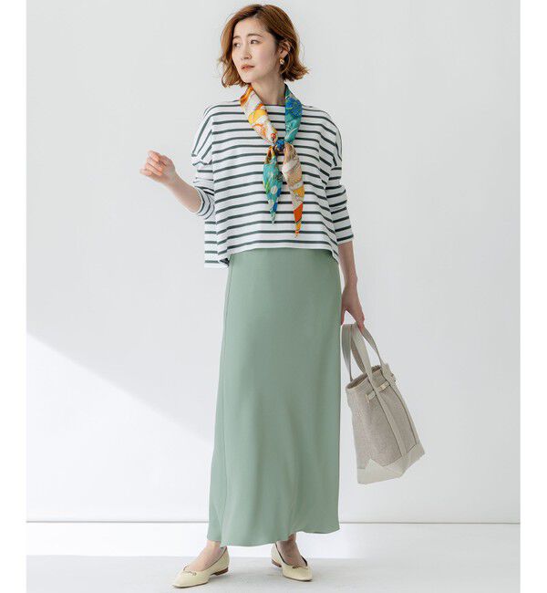 23区「【吸水速乾/防シワ】ジョーゼットサテン ナロー スカート」|スカート|