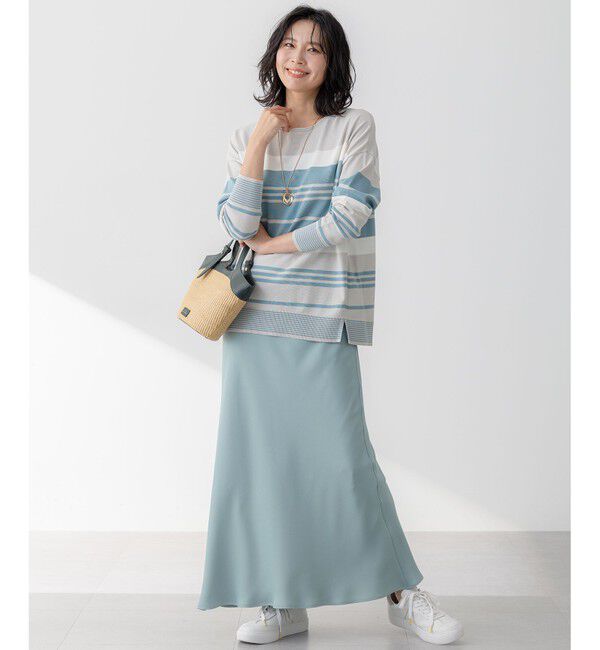 23区「【吸水速乾/防シワ】ジョーゼットサテン ナロー スカート」|スカート|