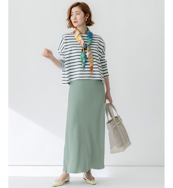 23区「【吸水速乾/防シワ】ジョーゼットサテン ナロー スカート」|スカート|