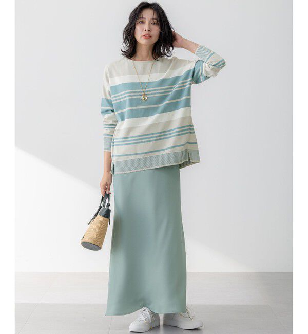 23区「【吸水速乾/防シワ】ジョーゼットサテン ナロー スカート」|スカート|