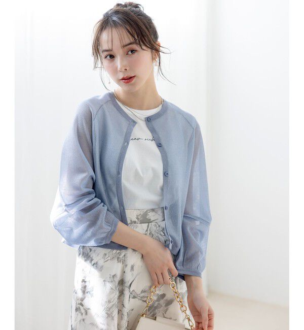 ANY SIS「【洗える】シアーランタンスリーブ カーディガン」|カーディガン|