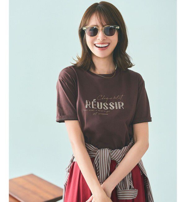 ANY SIS「【洗える】ロゴ刺繍 Tシャツ」|Tシャツ・カットソー|