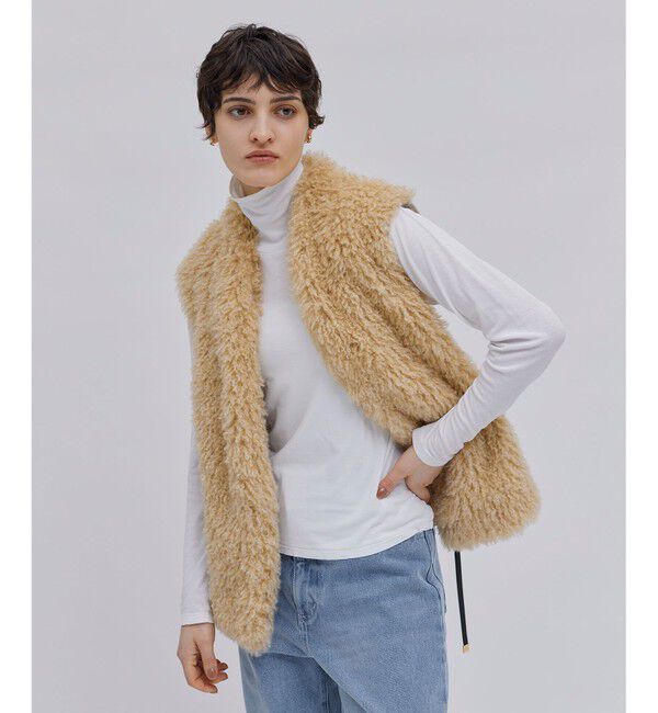 BEIGE,「PUY / フェイクファーベスト」|ベスト・ジレ|Beige