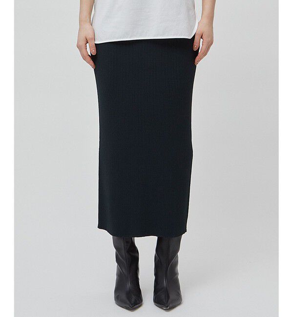 BEIGE,「【洗える】LAURA / Iラインリブスカート」|スカート|F Green&times;Black