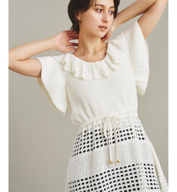 GRACE CONTINENTAL「タックスクエアニットトップ」|ニット・セーター|