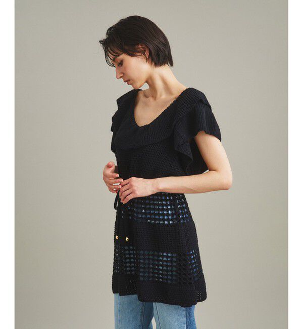 GRACE CONTINENTAL「タックスクエアニットトップ」|ニット・セーター|