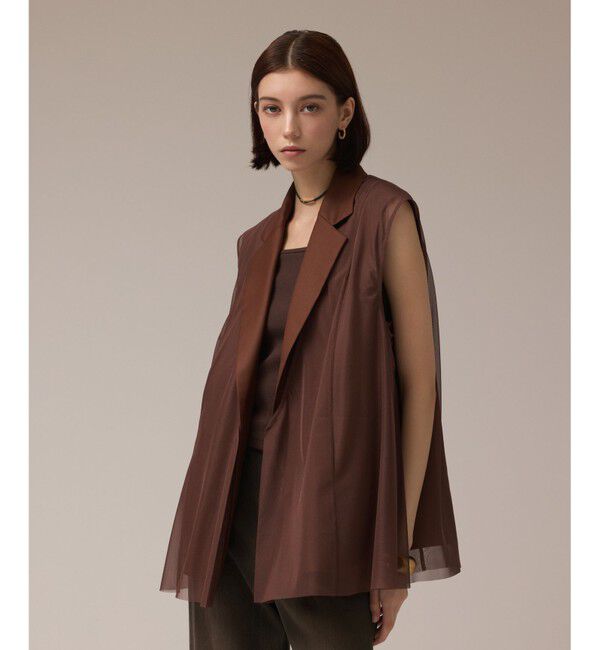 Diagram「チュールオーバーベスト」|ベスト・ジレ|ブラウン