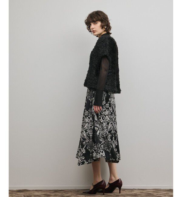 GRACE CONTINENTAL「ラメフェザーベスト」|ベスト・ジレ|