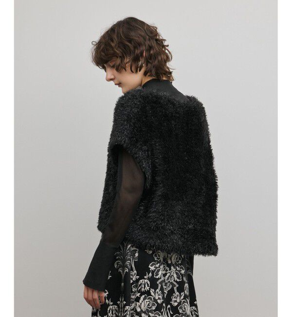 GRACE CONTINENTAL「ラメフェザーベスト」|ベスト・ジレ|