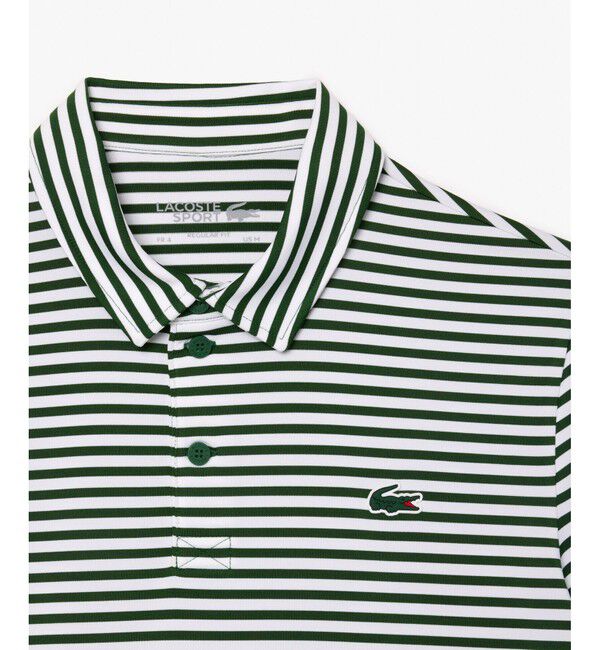 LACOSTE「UVカット UPF50+ ウルトラドライバイカラーボーダーポロシャツ」|ポロシャツ|