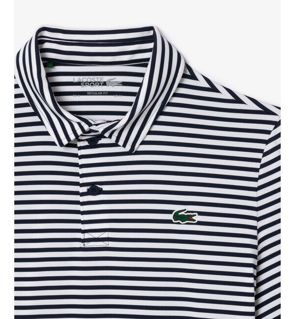 LACOSTE「UVカット UPF50+ ウルトラドライバイカラーボーダーポロシャツ」|ポロシャツ|