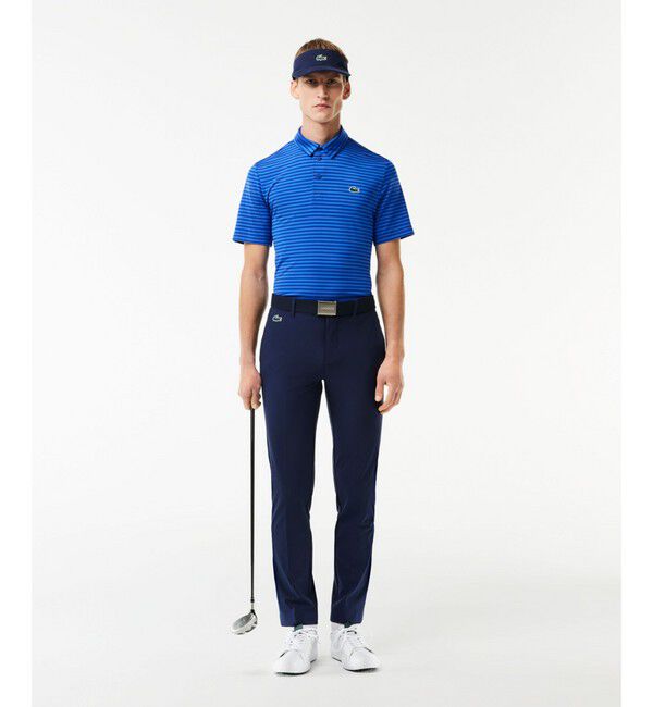 LACOSTE「UVカット UPF50+ ウルトラドライバイカラーボーダーポロシャツ」|ポロシャツ|