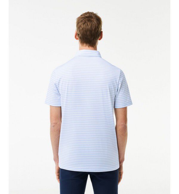 LACOSTE「UVカット UPF50+ ウルトラドライバイカラーボーダーポロシャツ」|ポロシャツ|