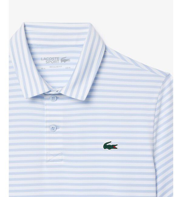 LACOSTE「UVカット UPF50+ ウルトラドライバイカラーボーダーポロシャツ」|ポロシャツ|