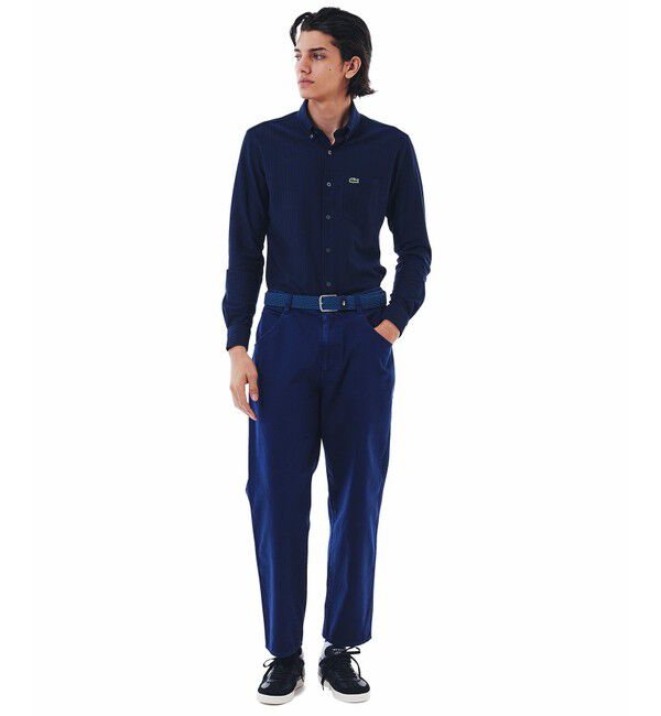 LACOSTE「11.5oz ワイドテーパードカラーデニムパンツ」|デニム|