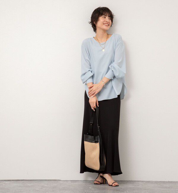 NOLLEY'S sophi「【追加】《オールシーズン対応》ウォッシャブルマットサテンナロースカート」|スカート|