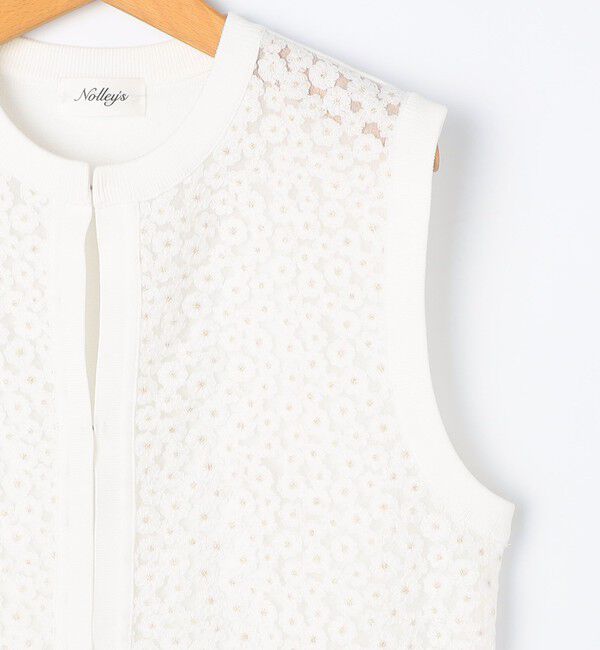 NOLLEY'S「《手洗い可能》フラワー刺繍生地ベスト」|ベスト・ジレ|