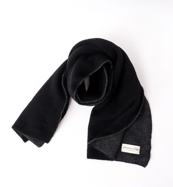 NOLLEY'S goodman「【Johnstons of Elgin/ジョンストンズ・オブ・エルガン】HAA03131 KNITTED SCARF TUBULAR 35」|ストール|ブラック