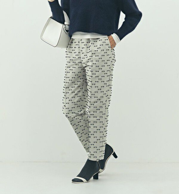 NOLLEY'S「《セットアップ対応》ウォッシャブルリボンジャガードタックテーパードパンツ」|その他|