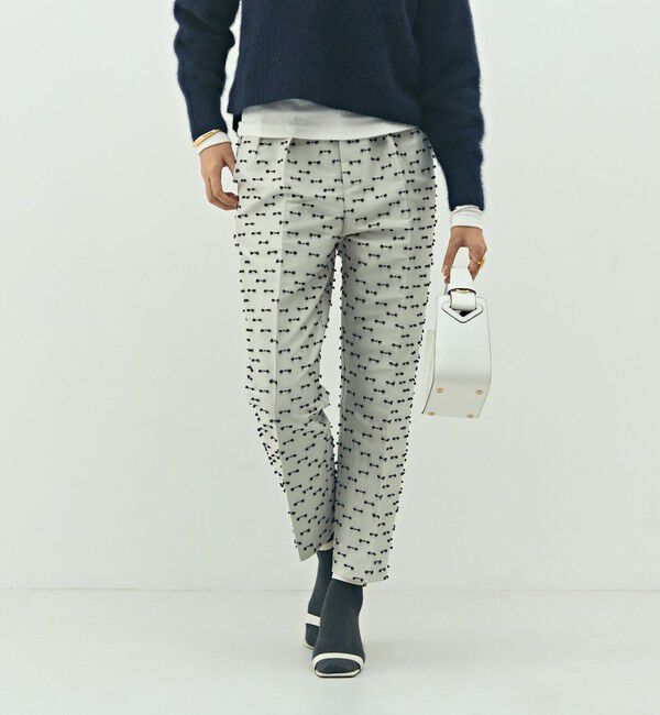 NOLLEY'S「《セットアップ対応》ウォッシャブルリボンジャガードタックテーパードパンツ」|その他|