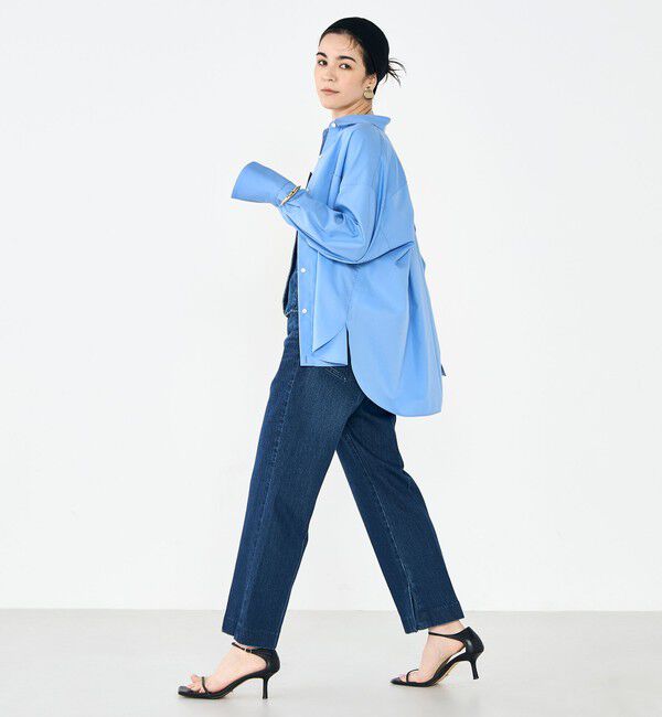 Rie Miller「【RM denim】スリットクロップドセンタープレスデニム」|デニム|