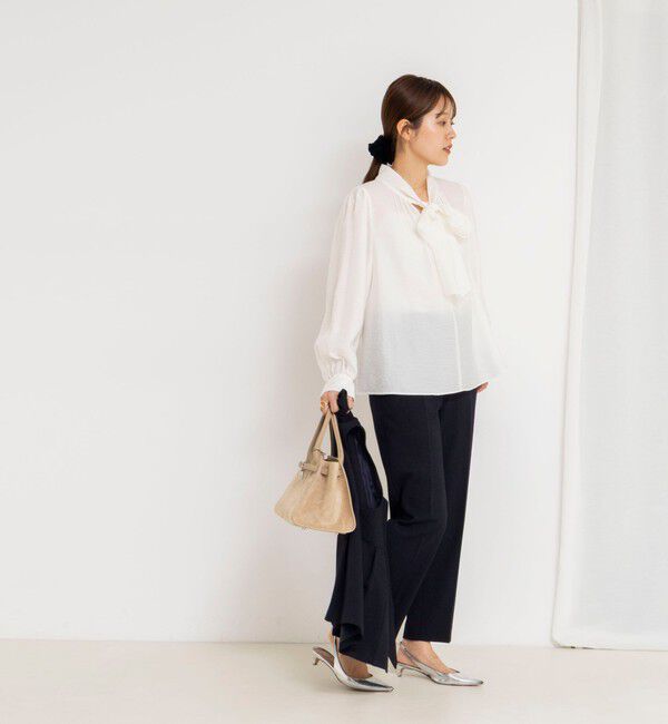 NOLLEY'S「ウォッシャブルシアーボウタイ2WAYブラウス」|シャツ・ブラウス|