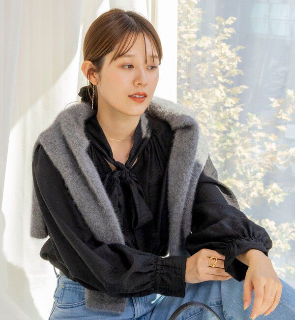 NOLLEY'S「ウォッシャブルシアーボウタイ2WAYブラウス」|シャツ・ブラウス|