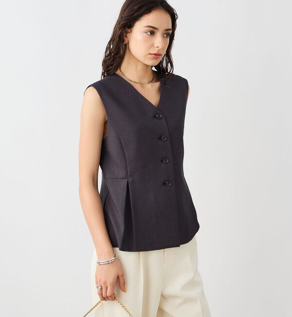 NOLLEY'S sophi「《セットアップ対応》ウォッシャブルドライシャークペプラムジレ」|ベスト・ジレ|