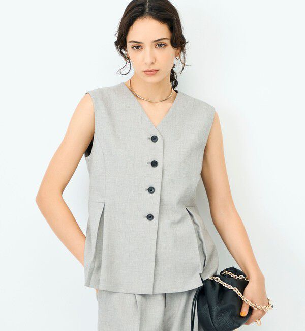 NOLLEY'S sophi「《セットアップ対応》ウォッシャブルドライシャークペプラムジレ」|ベスト・ジレ|