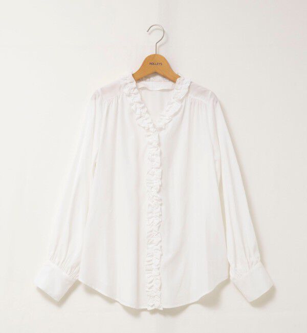 NOLLEY'S「ウォッシャブルフロントフリルVネックブラウス」|シャツ・ブラウス|