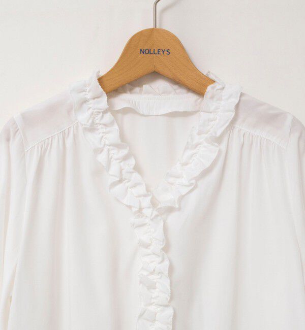 NOLLEY'S「ウォッシャブルフロントフリルVネックブラウス」|シャツ・ブラウス|