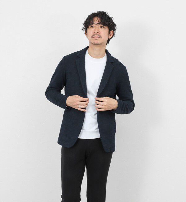 Stutostein「《ビジカジ対応》ツィードジャージーテーラーCD 26SS」|カーディガン|