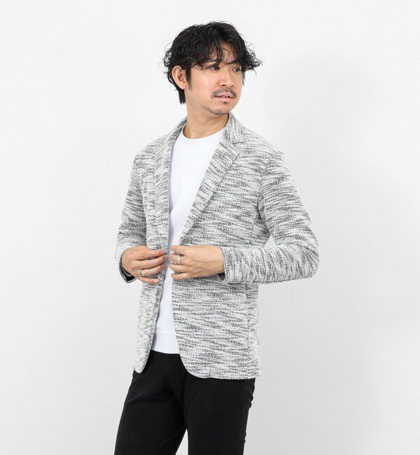 Stutostein「《ビジカジ対応》ツィードジャージーテーラーCD 26SS」|カーディガン|