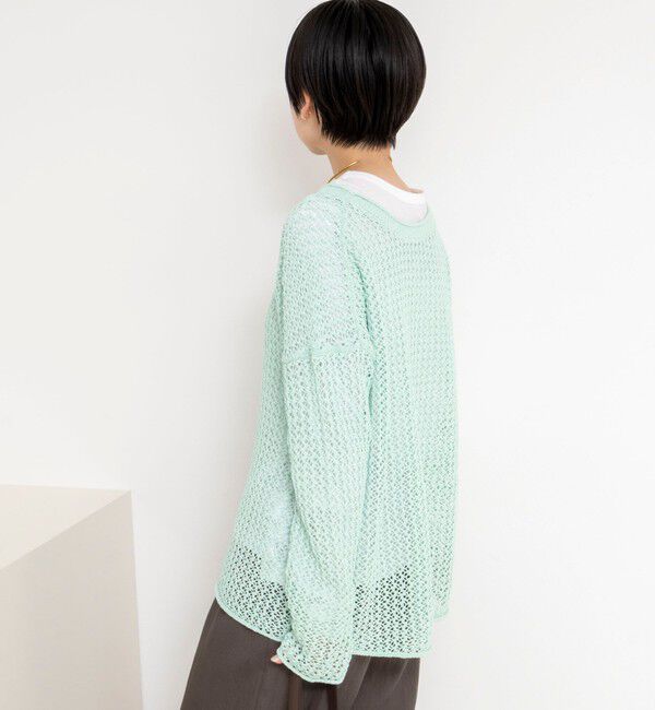NOLLEY'S「《手洗い可能》ペーパーヤーンメッシュプルオーバー」|ニット・セーター|