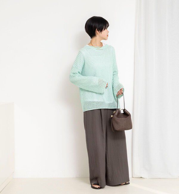 NOLLEY'S「《手洗い可能》ペーパーヤーンメッシュプルオーバー」|ニット・セーター|