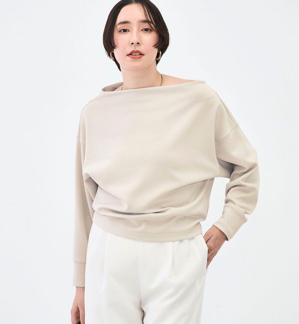 NOLLEY'S sophi「《セットアップ対応》ウォッシャブルボートネックライトダンボールプルオーバー」|Tシャツ・カットソー|