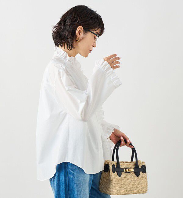 NOLLEY'S sophi「ウォッシャブルORGANICコットンフリルシャツブラウス」|シャツ・ブラウス|