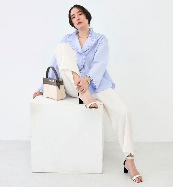 NOLLEY'S sophi「ウォッシャブルORGANICコットンフリルシャツブラウス」|シャツ・ブラウス|