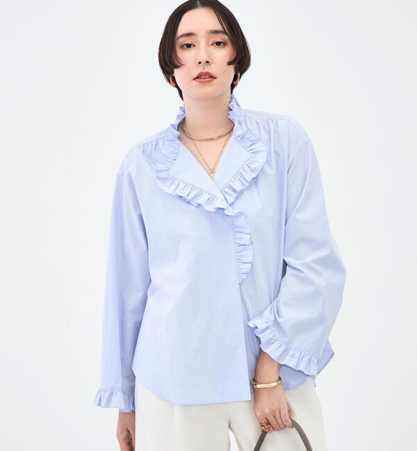 NOLLEY'S sophi「ウォッシャブルORGANICコットンフリルシャツブラウス」|シャツ・ブラウス|