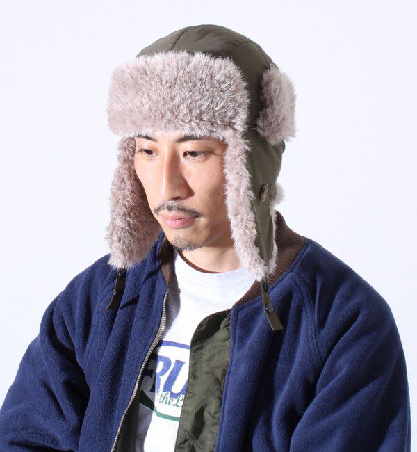 GLOSTER「【GLOSTER/グロスター】フライトキャップ 2WAY ナイロン/デニム」|キャップ・キャスケット|