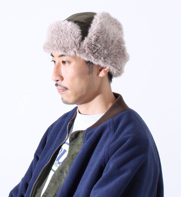 GLOSTER「【GLOSTER/グロスター】フライトキャップ 2WAY ナイロン/デニム」|キャップ・キャスケット|