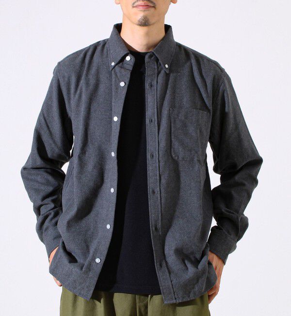 GLOSTER「＜つぶし衿＞U.S.COTTON混 ボタンダウンネルシャツ」|シャツ・ブラウス|